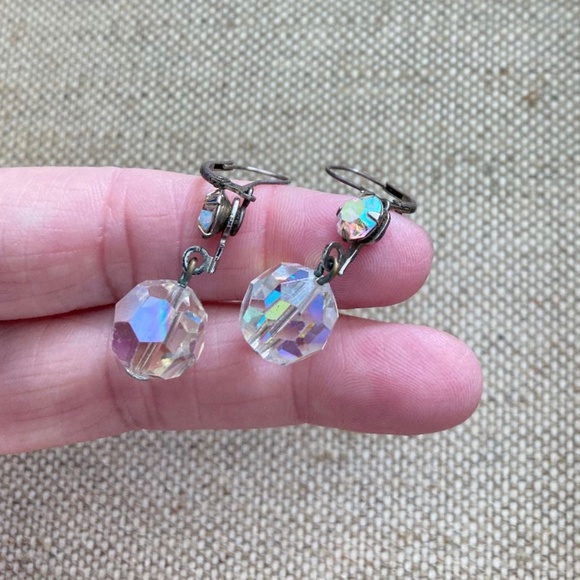 Vintage Aurora Borealis Earrings - Picture 2 of 2